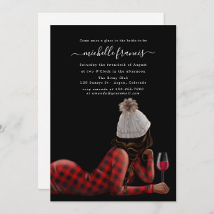 Red Buffalo Plaid Christmas Bridal Shower Invitation