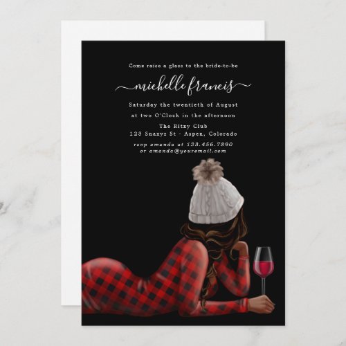 Red Buffalo Plaid Christmas Bridal Shower Invitation