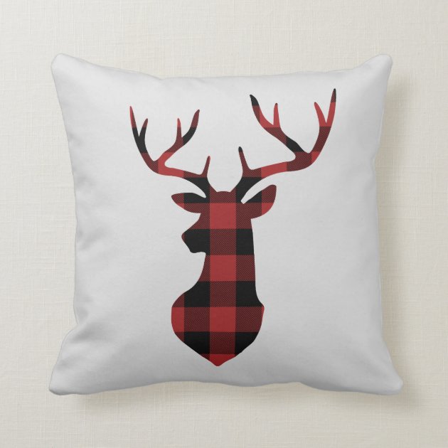 plaid deer pillow
