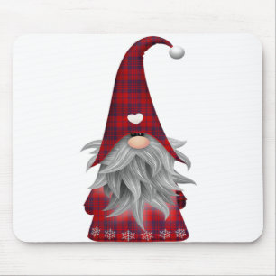 Red Buffalo Plaid Christmas Farmhouse Gnome Mouse Pad