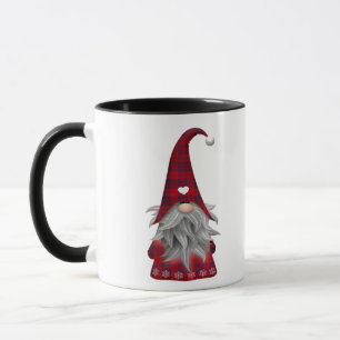 Red Buffalo Plaid Christmas Farmhouse Gnome Mug