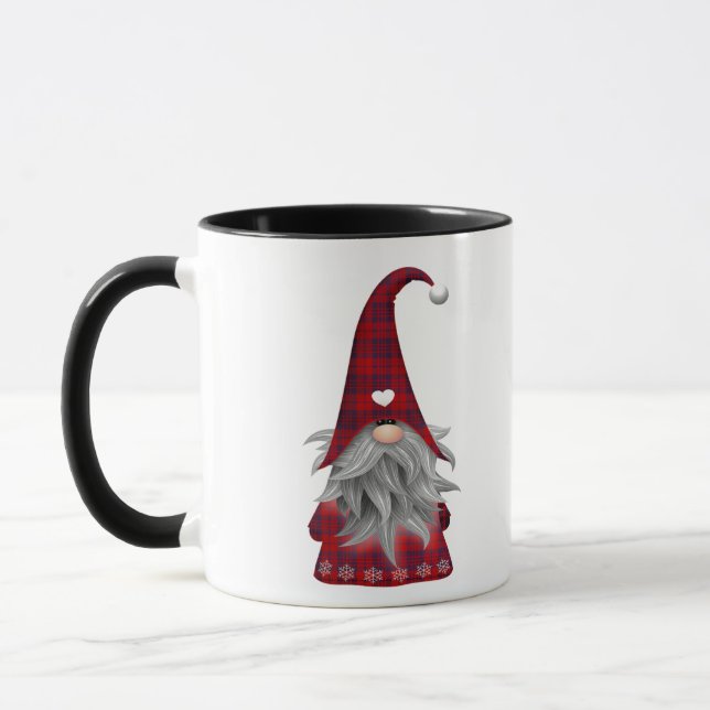 Red Buffalo Plaid Christmas Farmhouse Gnome Mug (Left)