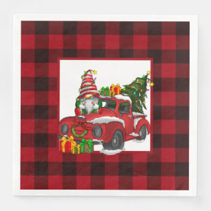 Red Buffalo Plaid Christmas Paper Dinner Napkins