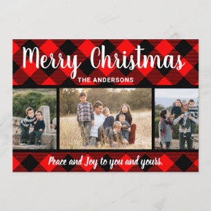 Red Buffalo Plaid Christmas Photo Card