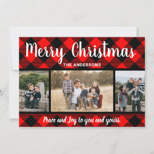Red Buffalo Plaid Christmas Photo Card