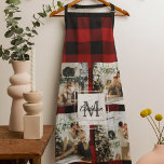 Red Buffalo Plaid & Collage Photo With Initial  Apron<br><div class="desc">Embrace the timeless charm of Red Buffalo Plaid and create a personalized masterpiece with our Collage Photo With Initial custom product, available exclusively on Zazzle! Whether you're looking for a unique gift or a stunning addition to your home decor, this customizable item is perfect for adding a touch of rustic...</div>