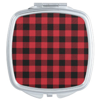 Red Buffalo Plaid Compact Mirror