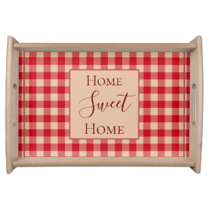 Red Buffalo Plaid Country Home Sweet Home Serving Tray