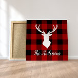 Red Buffalo Plaid & Deer | Personal Name Gift Canvas Print<br><div class="desc">Embrace the rustic charm of the great outdoors with our Red Buffalo Plaid & Deer Personalized Name Gift! Whether you're shopping for yourself or looking for a thoughtful gift,  this design brings a touch of wilderness to any occasion.</div>