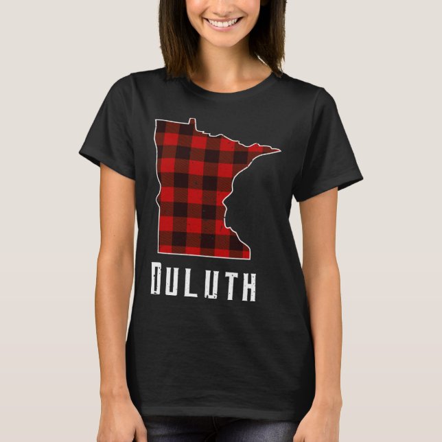 Red Buffalo Plaid Duluth Minnesota Gif Home State  T-Shirt (Front)
