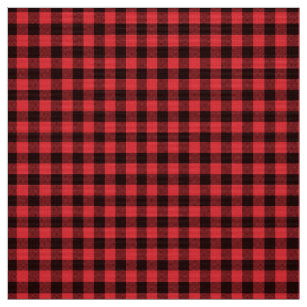 Cotton Buffalo Plaid Checkered Check Plaid Holly Jolly Christmas Winter Red  and Black Cotton Fabric Print by the Yard (49803-Black/Red)