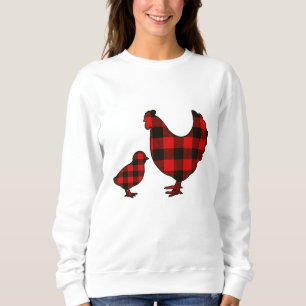 Red Buffalo Plaid Farm Chickens Sweatshirt