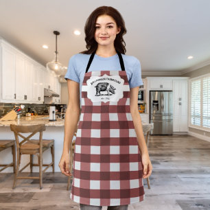 Red Buffalo Plaid Farm Pig Apron