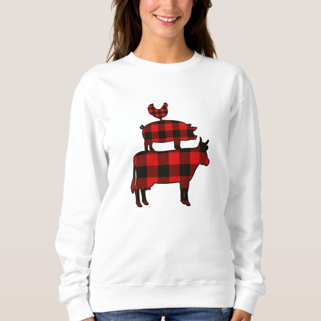 Red Buffalo Plaid Farm Sweatshirt (Front)