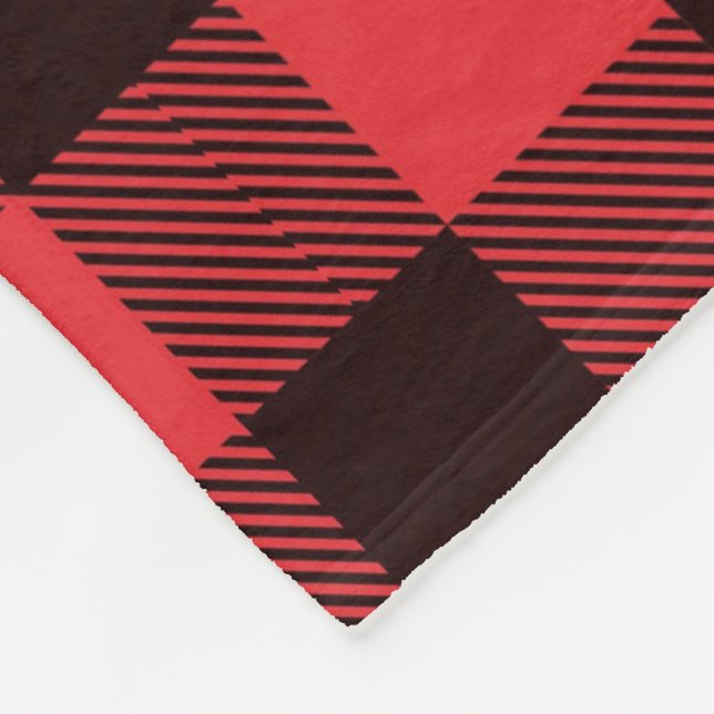 Red Buffalo Plaid Fleece Blanket (Corner)