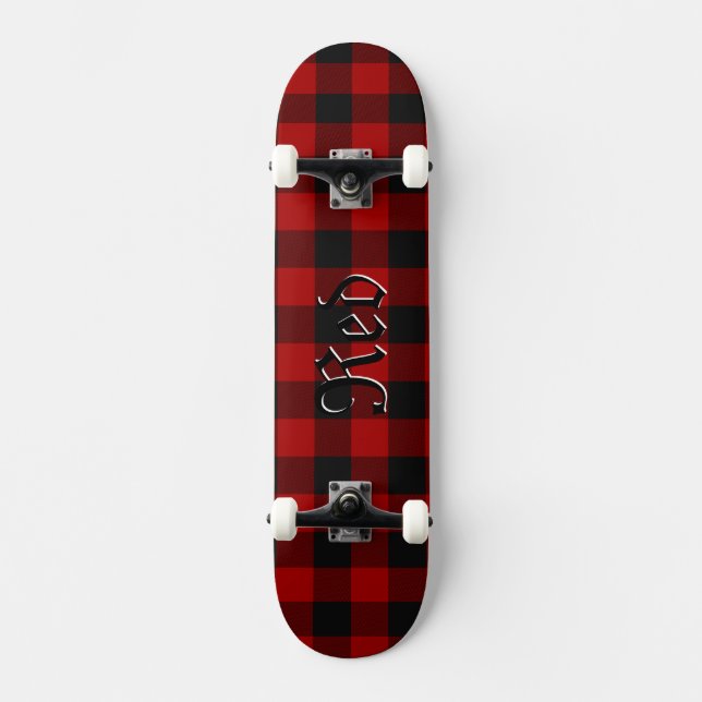 Red Buffalo Plaid Geometric Sport Deck (Front)