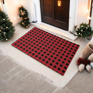 Red Buffalo Plaid Holiday Doormat