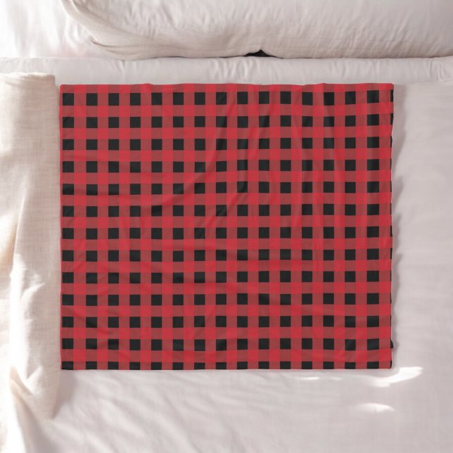 Red Buffalo Plaid Holiday Fleece Blanket (Creator Uploaded)