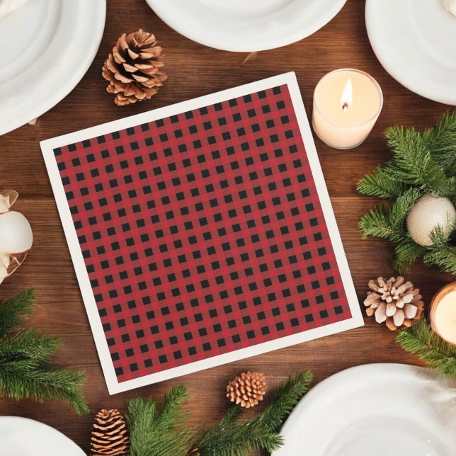Red Buffalo Plaid Holiday Napkins (Creator Uploaded)