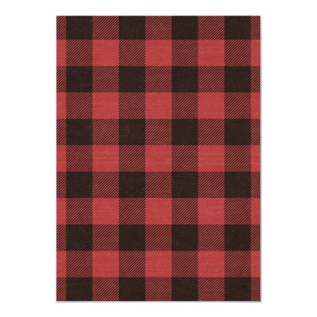 Red Buffalo Plaid Holiday Open House Invitation