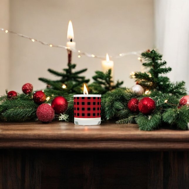 Red Buffalo Plaid Holiday Scented Candle (Creator Uploaded)