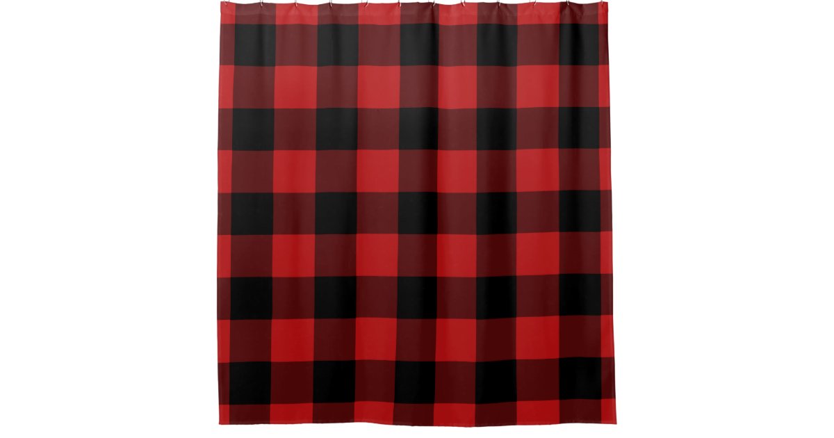 Red Buffalo Plaid Home Decor Shower Curtain Zazzle Com