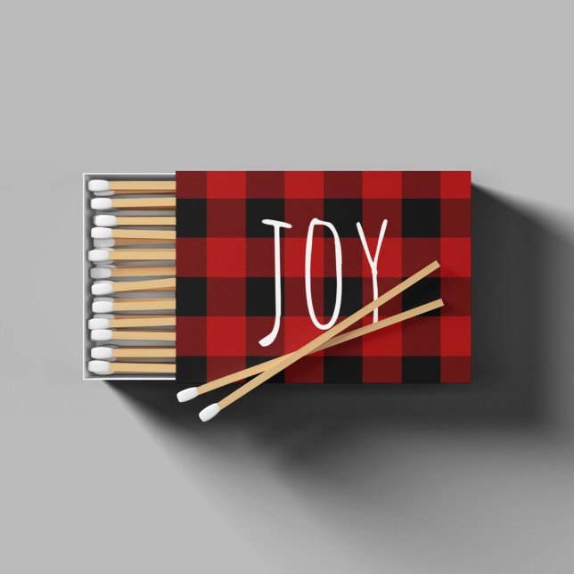 Red Buffalo Plaid & Joy | Happy Holiday Matchboxes (Creator Uploaded)
