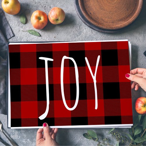 Red Buffalo Plaid  Joy  Happy Holiday Paper Pad