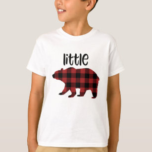 Red Buffalo Plaid Little Bear Holiday T-Shirt