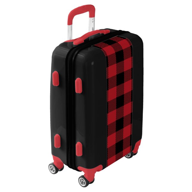 Red Buffalo Plaid Luggage (Rotated Left)