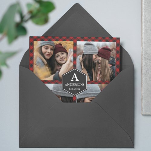 Red Buffalo Plaid Lumberjack Family Photo Collage