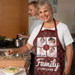 Red Buffalo Plaid Lumberjack Family Photo Collage Apron<br><div class="desc">Upload your favorite photos to make your own unique personalized photo gift.</div>