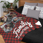Red Buffalo Plaid Lumberjack Family Photo Collage Fleece Blanket<br><div class="desc">Upload your favorite photos to make your own unique personalized photo gift.</div>
