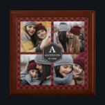 Red Buffalo Plaid Lumberjack Family Photo Collage Gift Box<br><div class="desc">Upload your favorite photos to make your own unique personalized photo gift.</div>