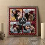 Red Buffalo Plaid Lumberjack Family Photo Collage Poster<br><div class="desc">Upload your favorite photos to make your own unique personalized photo gift.</div>