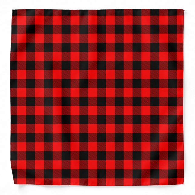 Red Buffalo Plaid Lumberjack Pattern Bandana (Front)