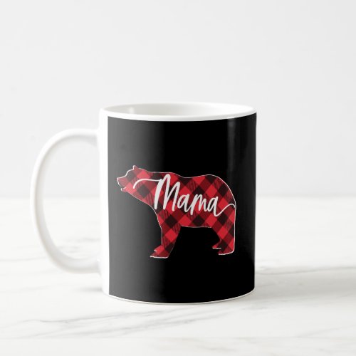Red Buffalo Plaid Mama Bear Matching Family Christ Coffee Mug
