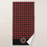 Red Black Lumberjack Buffalo Plaid Pattern Bath Towel Set