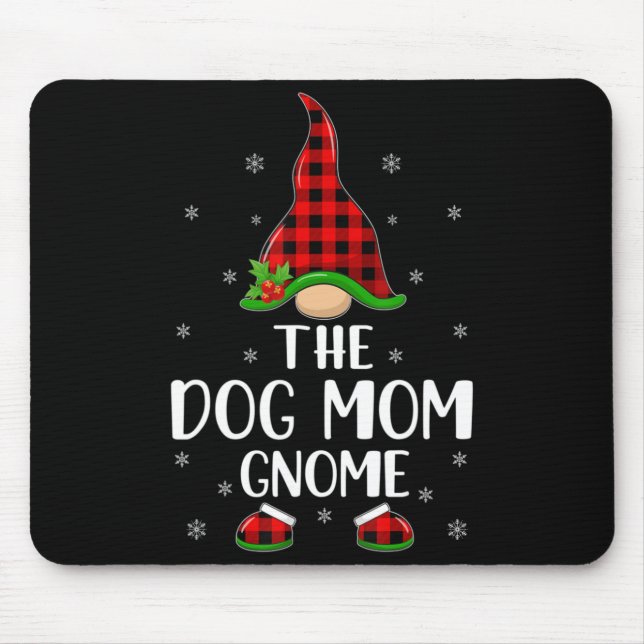 Red Buffalo Plaid Matching The Dog Mom Gnome Chris Mouse Pad (Front)