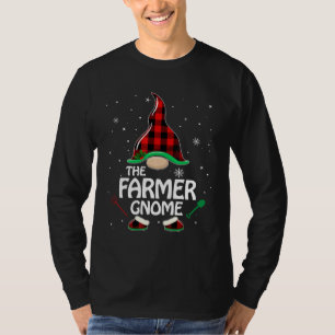 Red Buffalo Plaid Matching The Farmer Gnome Christ T-Shirt