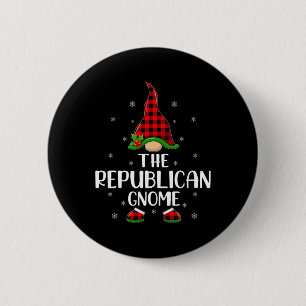 Red Buffalo Plaid Matching The Republican Gnome Ch Button