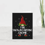 Red Buffalo Plaid Matching The Snowboarding Gnome  Card
