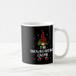 Red Buffalo Plaid Matching The Snowboarding Gnome  Coffee Mug