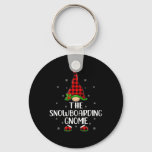 Red Buffalo Plaid Matching The Snowboarding Gnome  Keychain