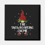 Red Buffalo Plaid Matching The Snowboarding Gnome  Magnet