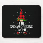 Red Buffalo Plaid Matching The Snowboarding Gnome  Mouse Pad