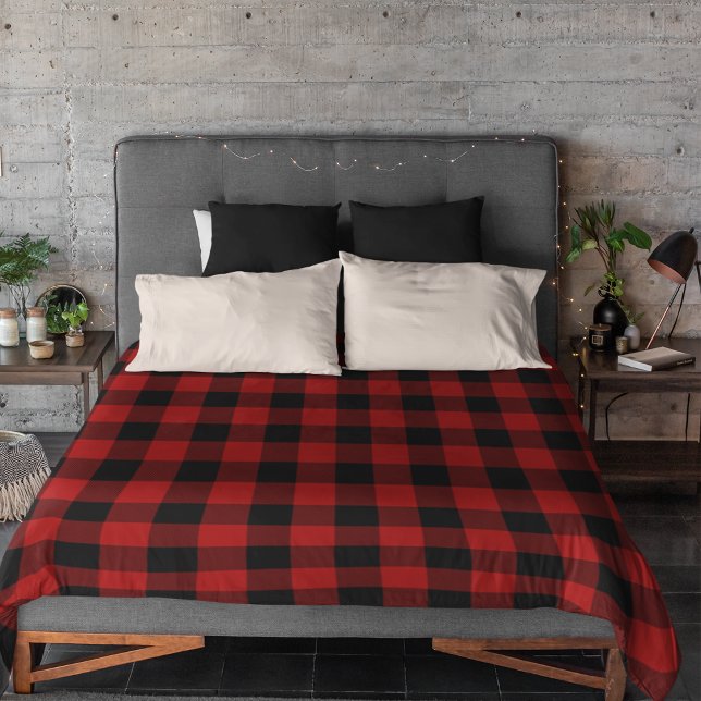 Red Buffalo Plaid & Merry Christmas Duvet Cover (Creator Uploaded)
