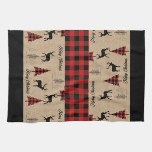 Red Buffalo Plaid & Merry Christmas Kitchen Towels