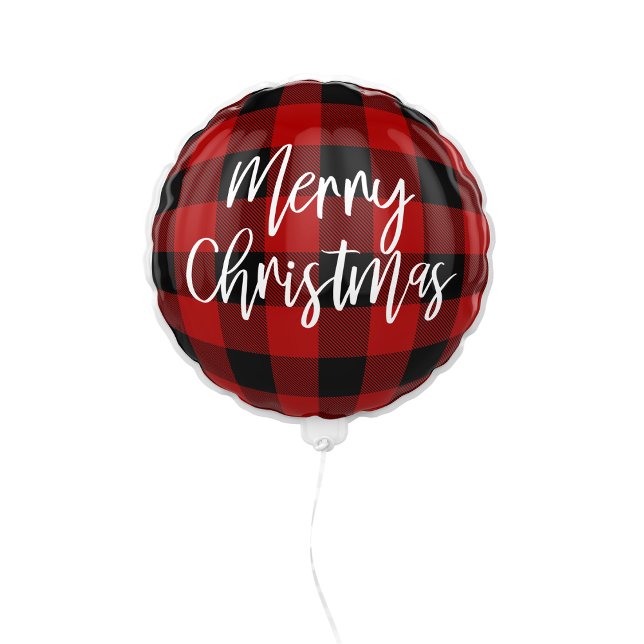Red Buffalo Plaid & Merry Christmas |Personal Name Balloon (Creator Uploaded)