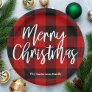 Red Buffalo Plaid & Merry Christmas |Personal Name Paper Plates